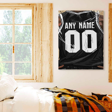 Brooklyn Nets Jersey Custom Canvas Print Wall Art for Boy Girl Men Women Basketball Personalized Canvas Art